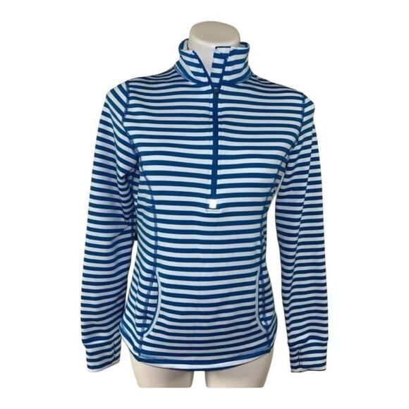 Lucy Blue Stripes Athletic Jacket Size Large - Picture 1 of 6
